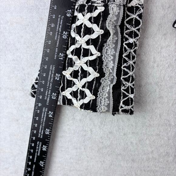 Kenar Long Sleeve Sheer Button Up Blouse Women's 8 Lolita Bell Wrist Lace Ribbon - Picture 12 of 15